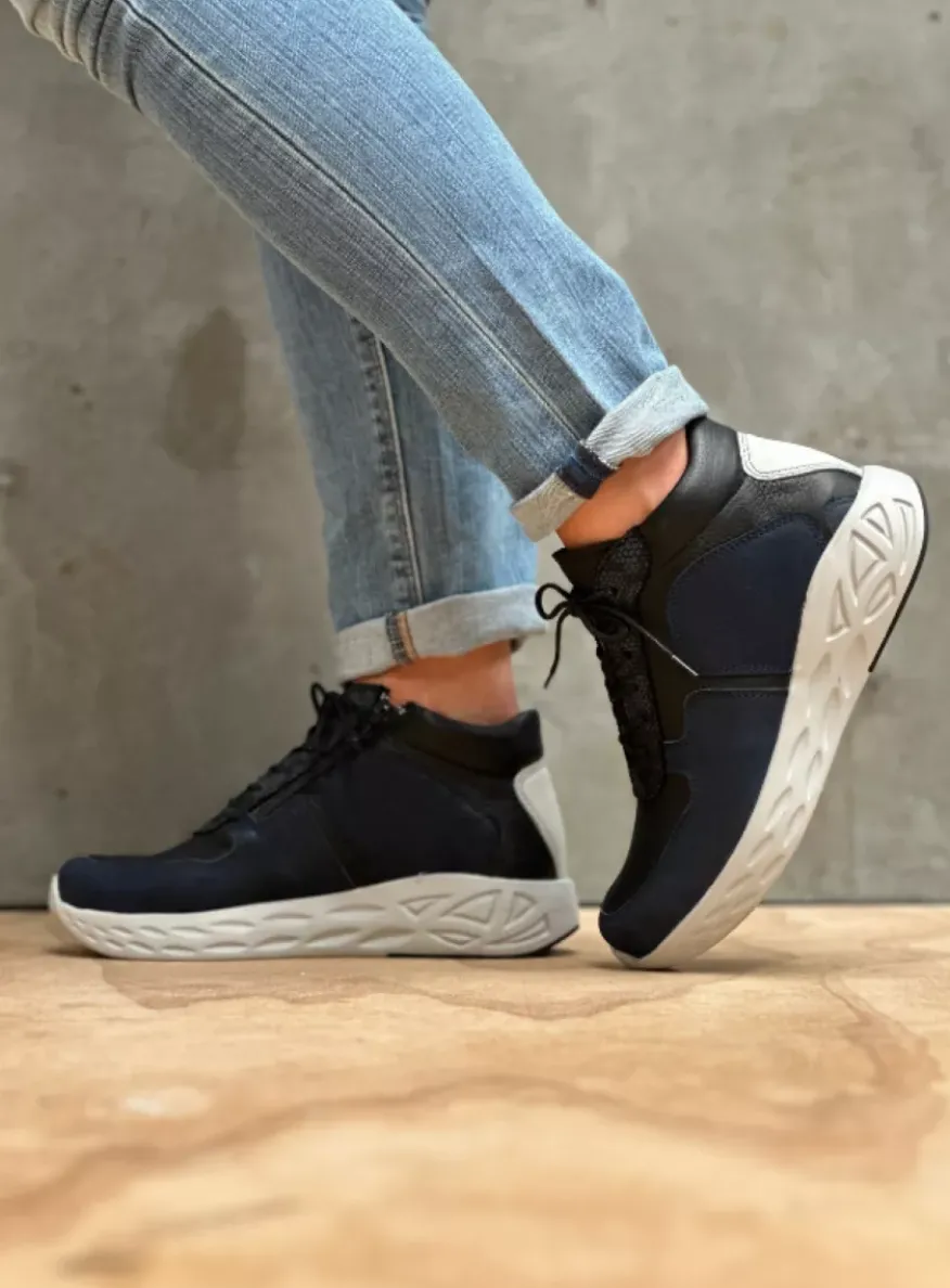 Pep S2F - denim combi stretch leer