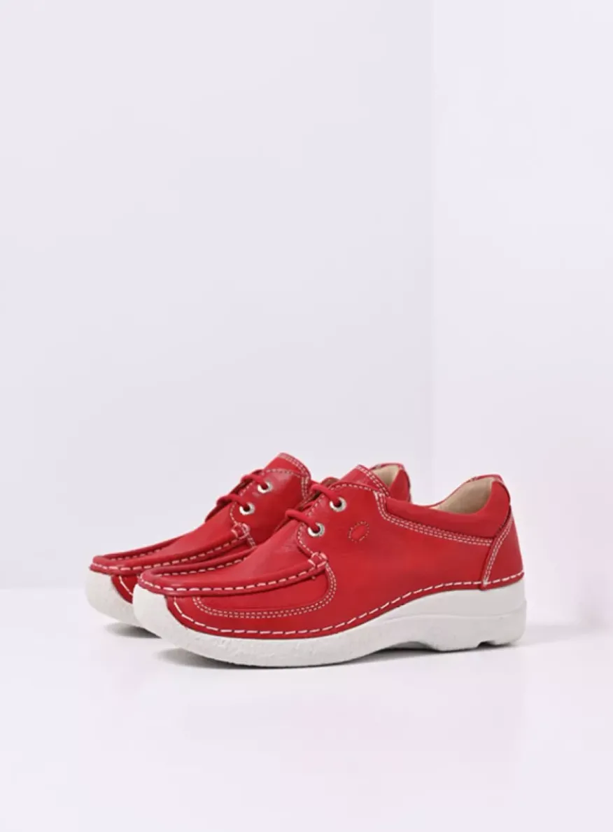 Roll Shoe - rood effectleer