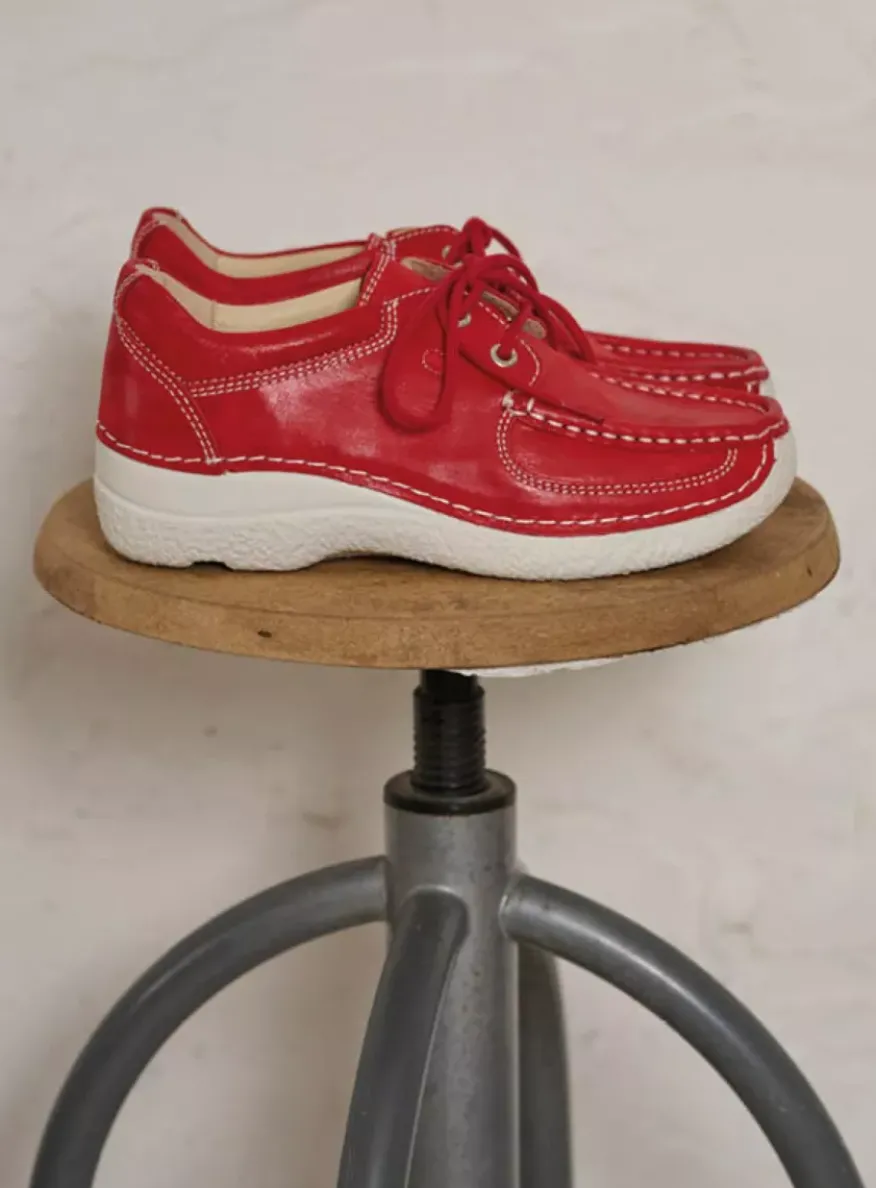 Roll Shoe - rood effectleer