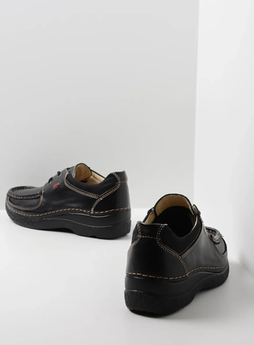 Roll Shoe - zwart leer