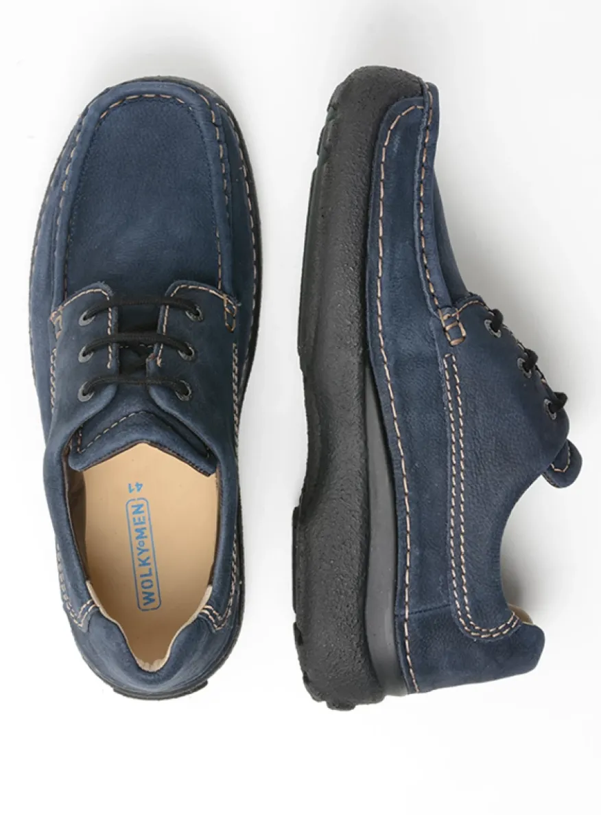 Roll Shoe Men - blauw nubuck