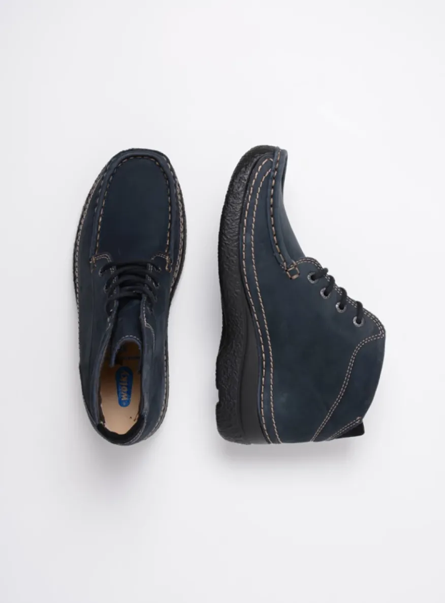 Roll Shoot - blauw nubuck