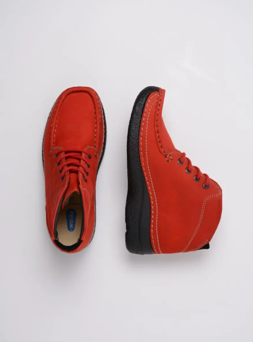 Roll Shoot - donkerrood nubuck
