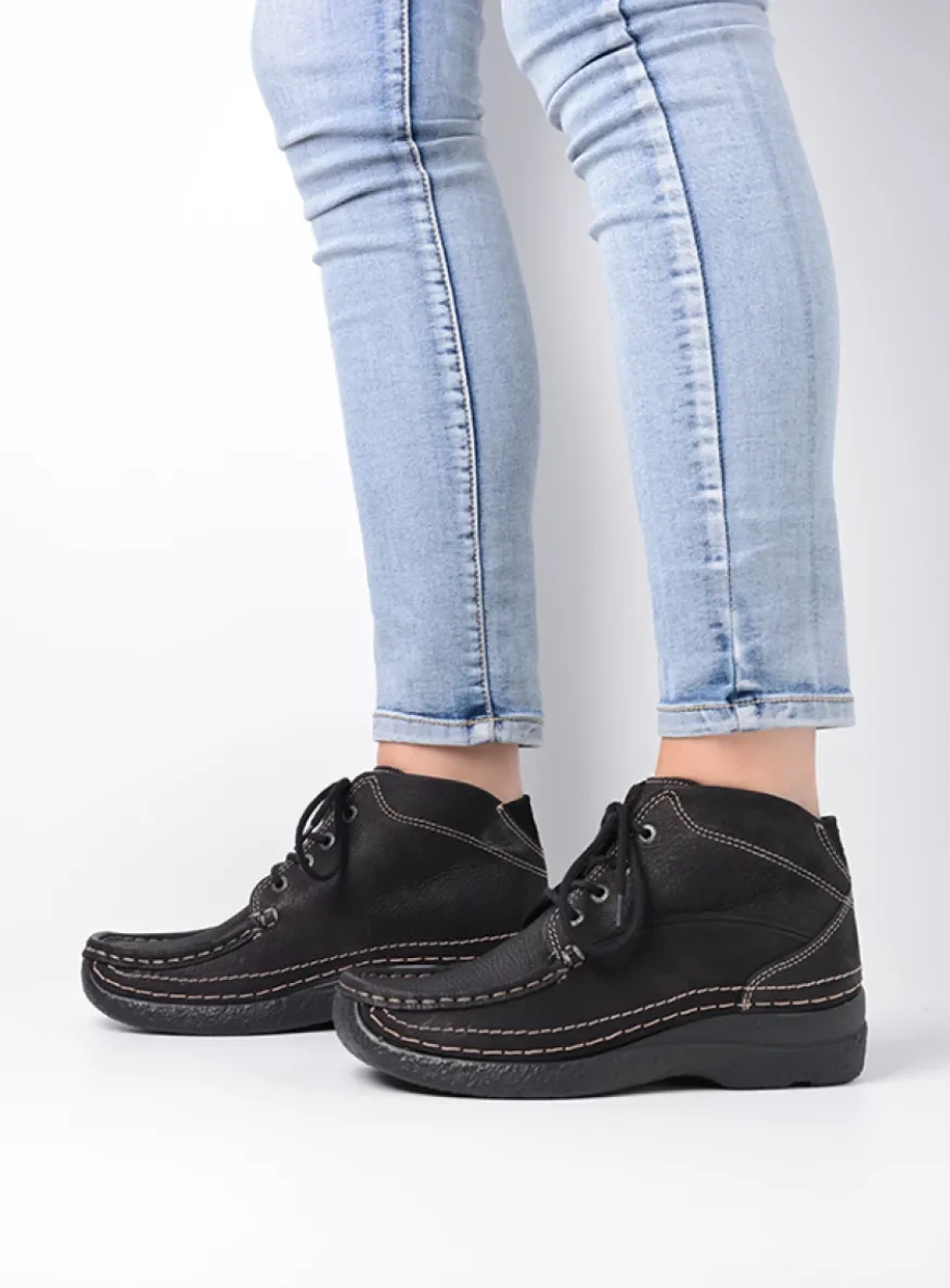 Roll Shoot - zwart nubuck