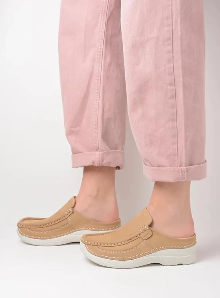 Roll Slide - beige nubuck