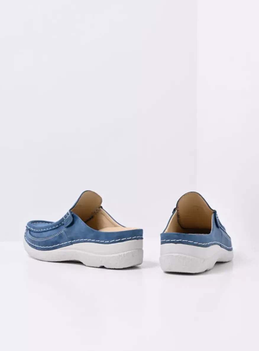 Roll Slide - blauw effectleer