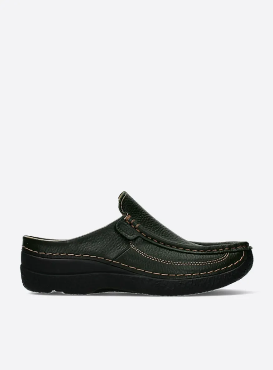 Roll Slide - forestgroen leer