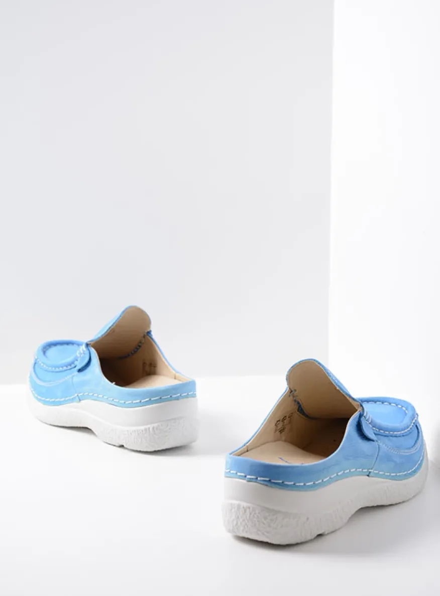 Roll Slide - hemelsblauw nubuck