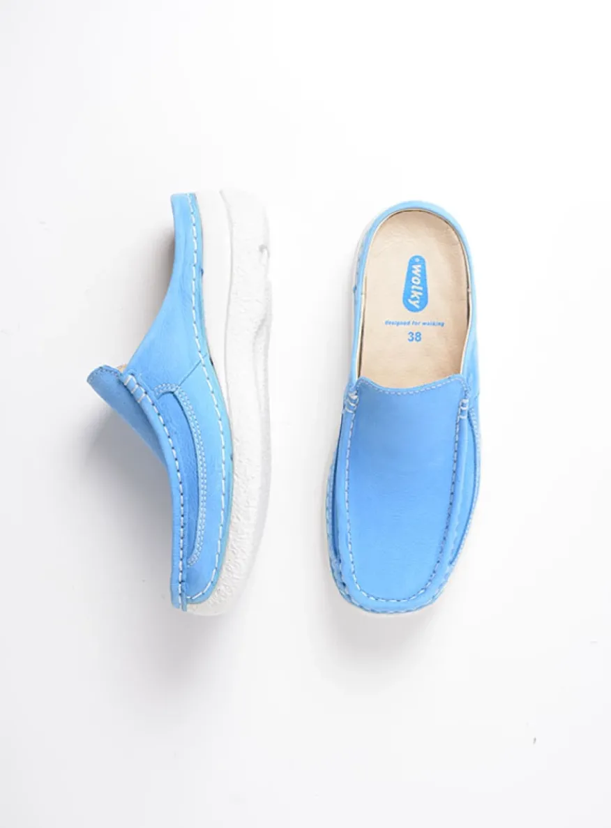 Roll Slide - hemelsblauw nubuck