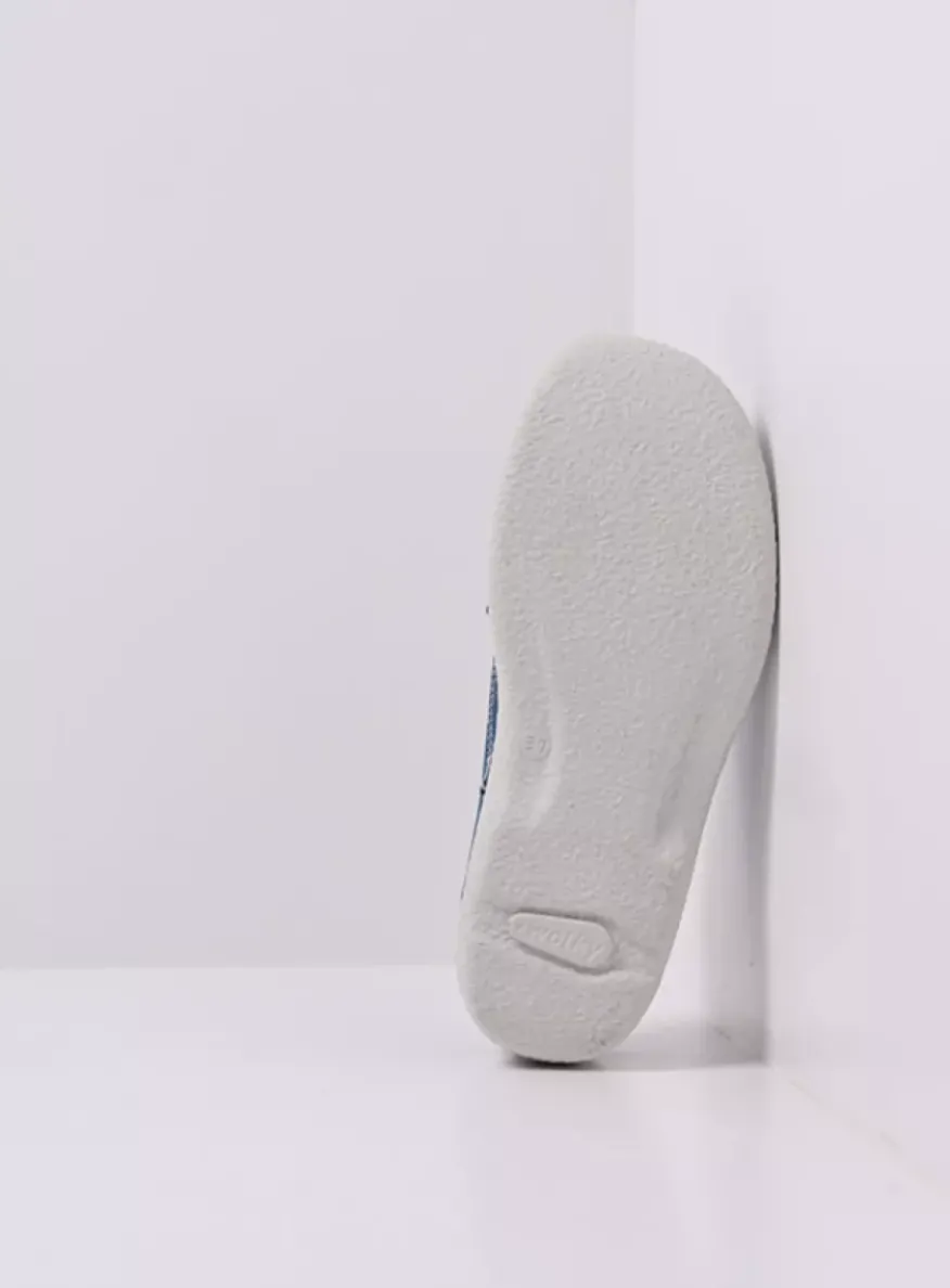 Roll Slipper - blauw effectleer