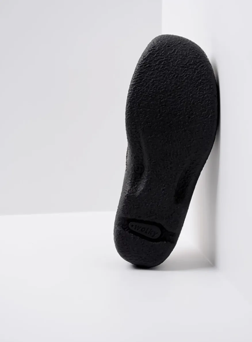 Roll Slipper - zwart leer