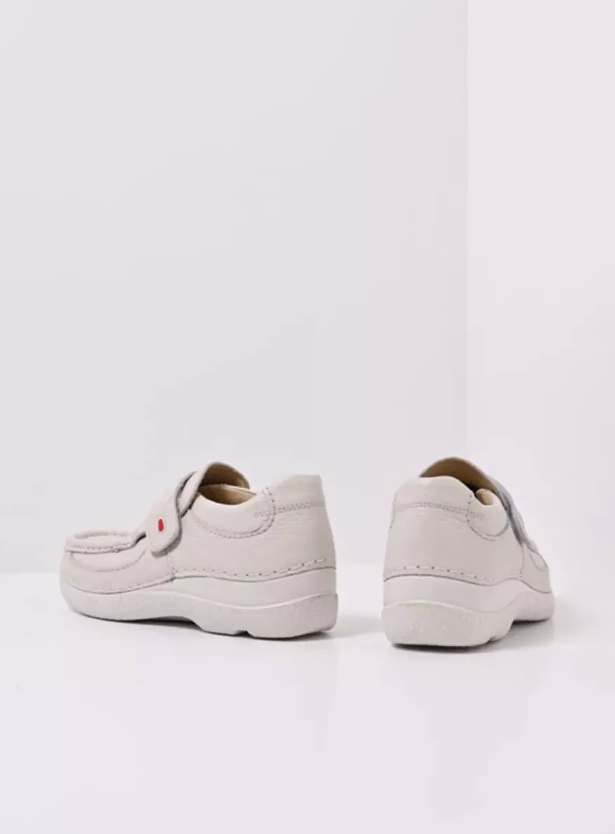 Roll Strap - gebroken wit leer