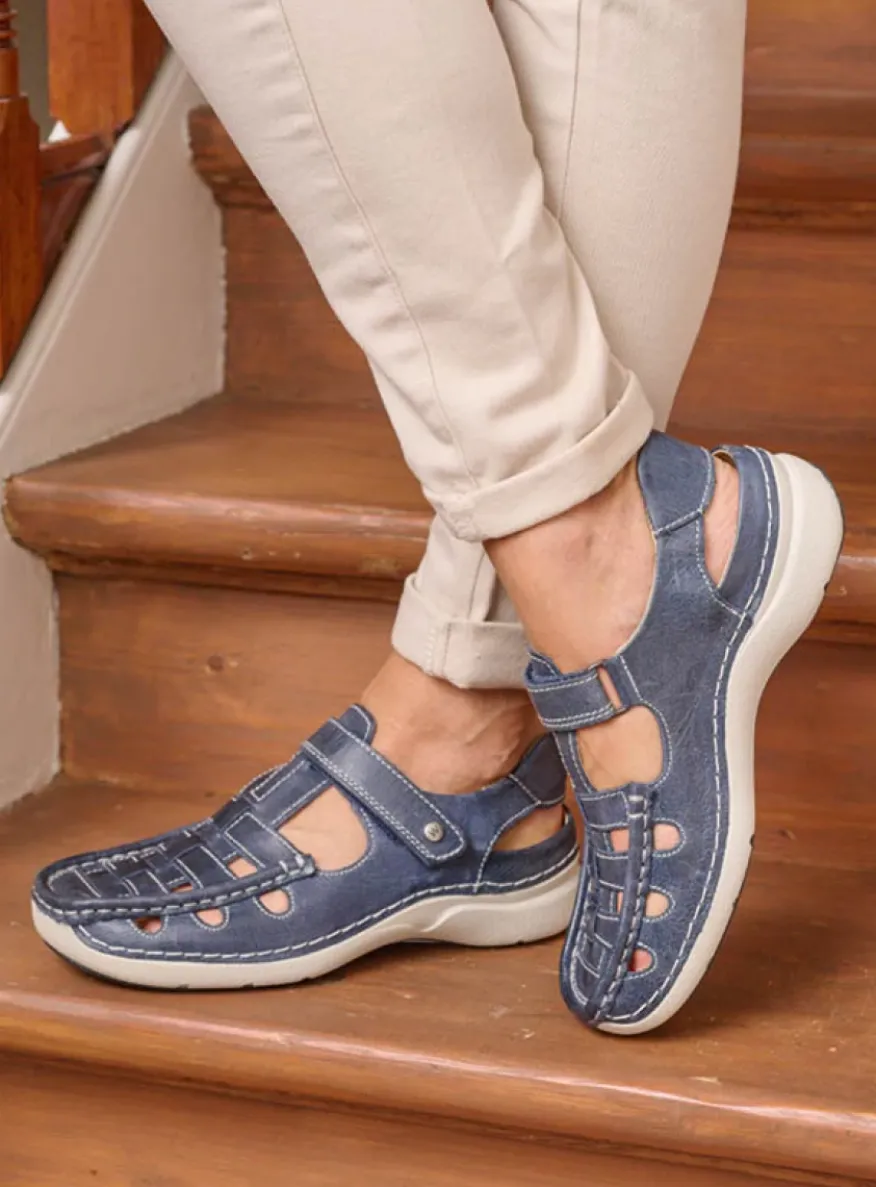 Rolling Sun - blauw leer