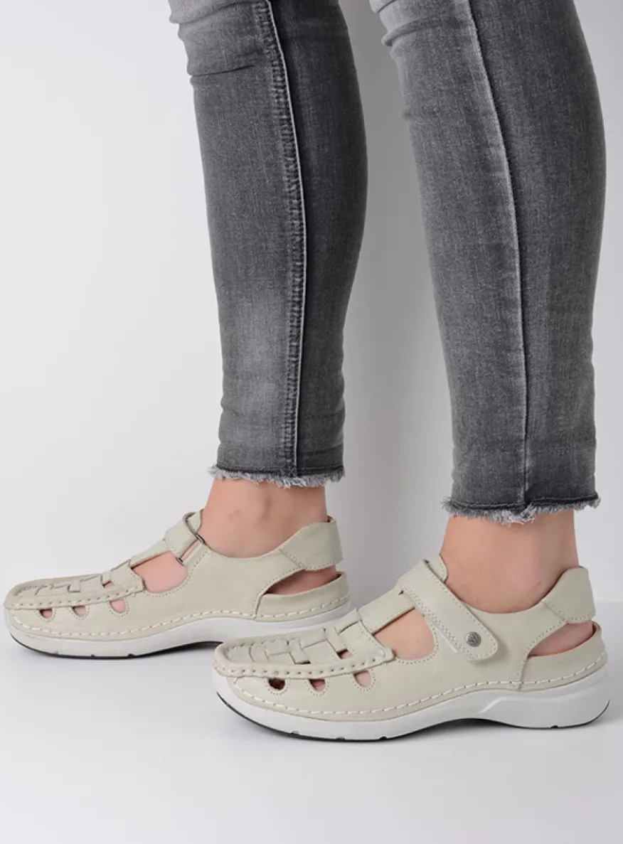 Rolling Sun - gebroken wit leer