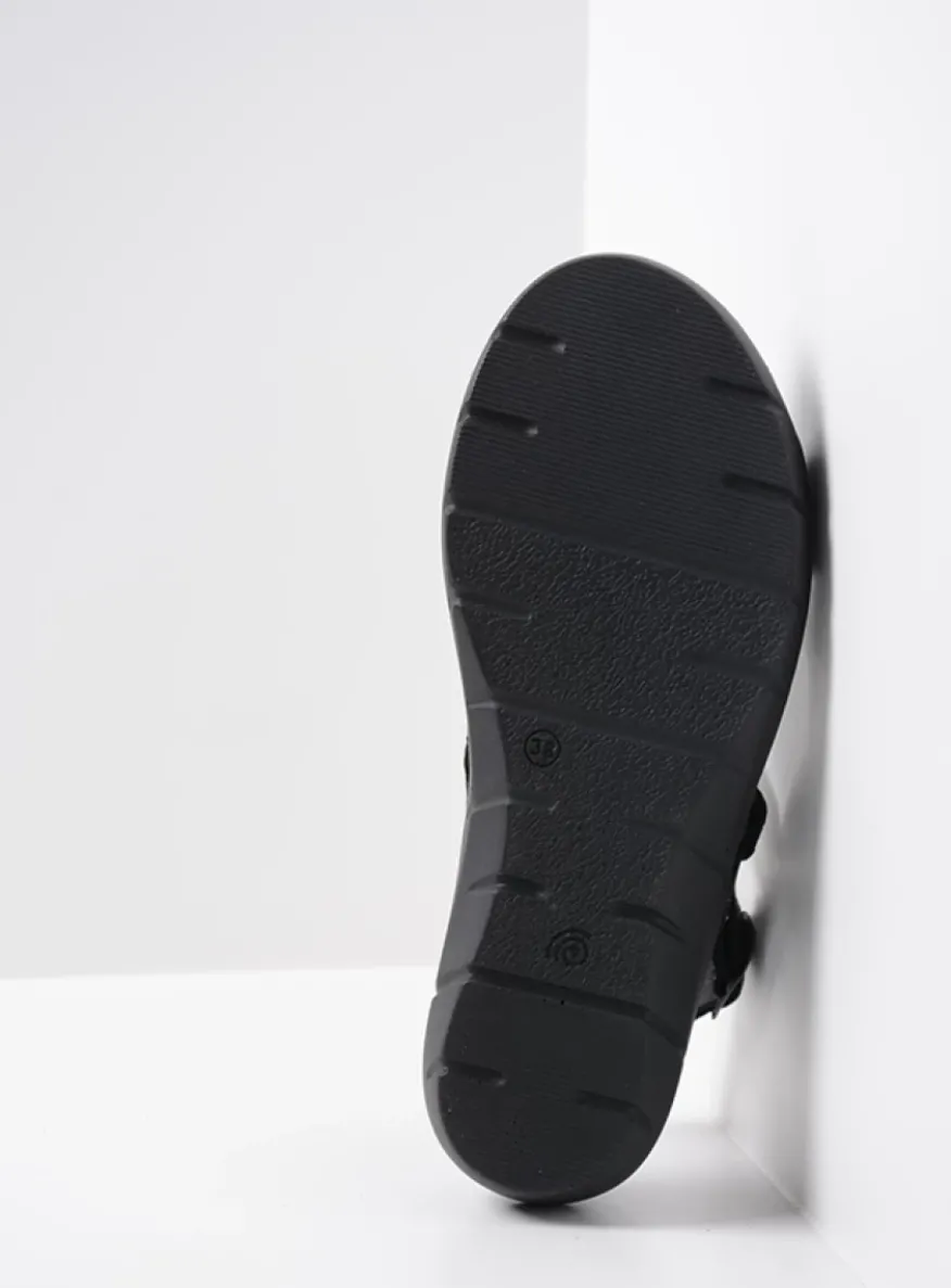 Santorini - zwart/blauw suede