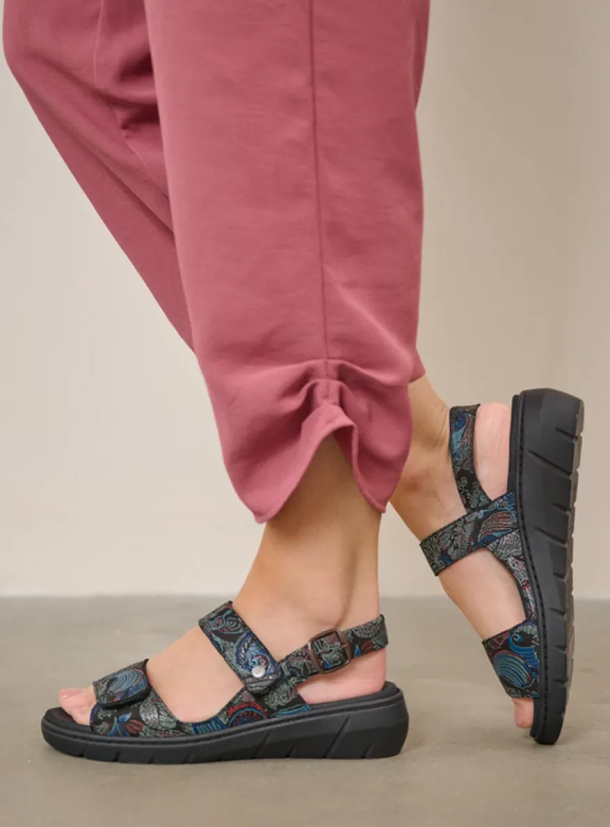 Santorini - zwart/blauw suede