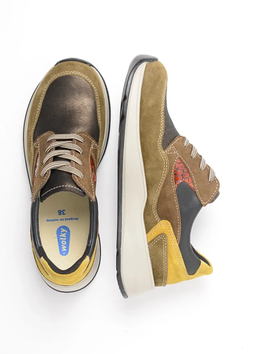 Sappho - donker taupe combi leer