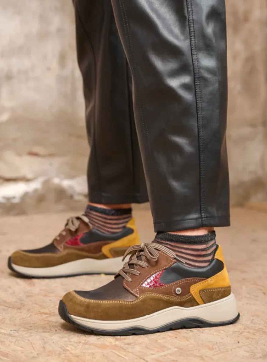 Sappho - donker taupe combi leer