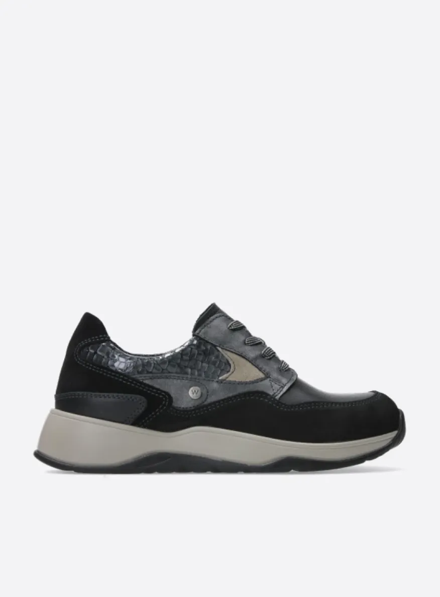 Sappho - zwart combi leer