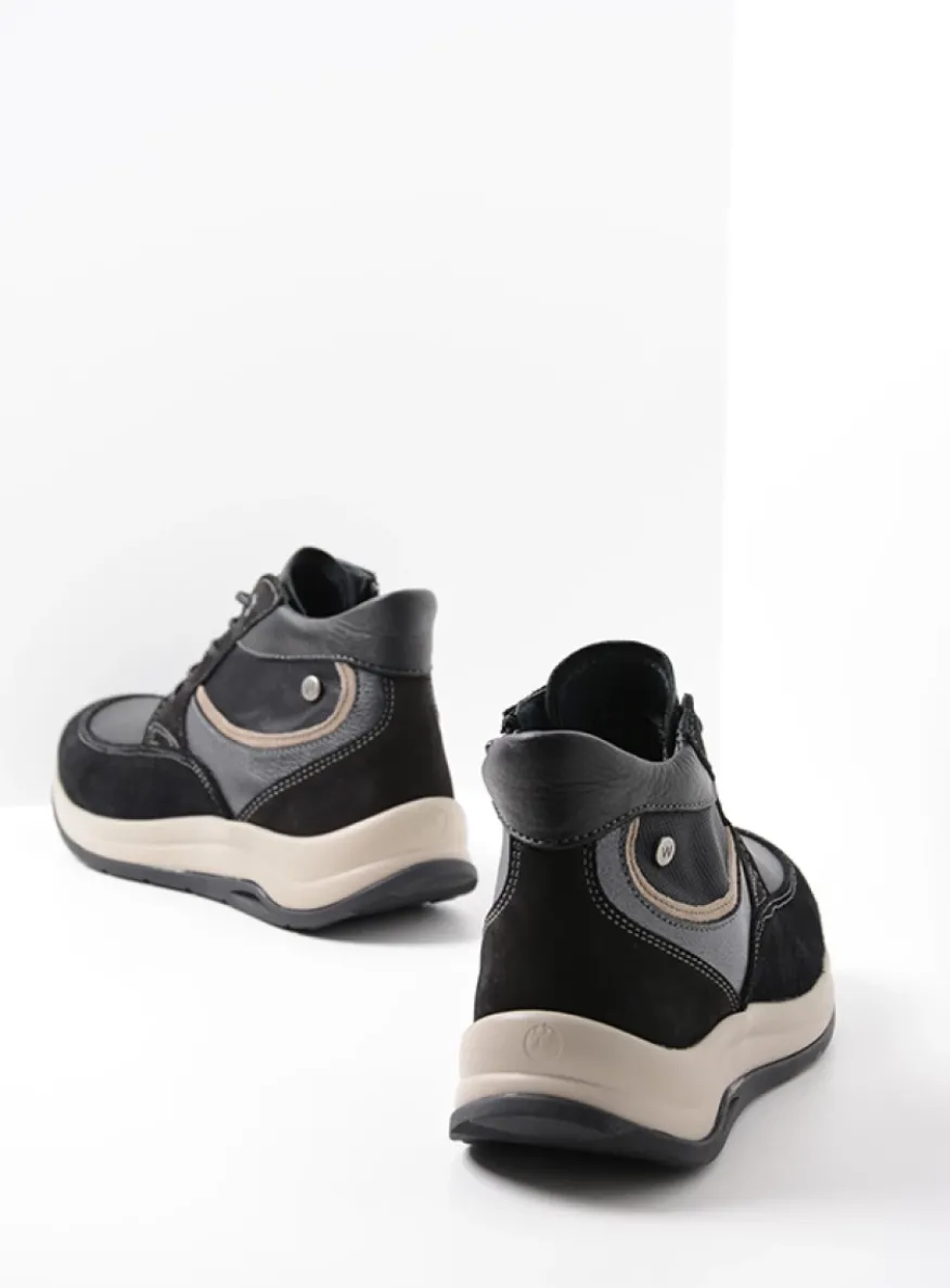 Scone WR - zwart combi leer