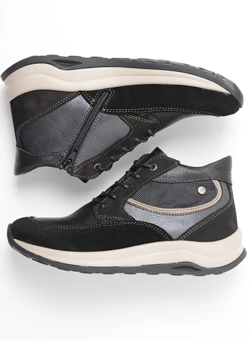 Scone WR - zwart combi leer