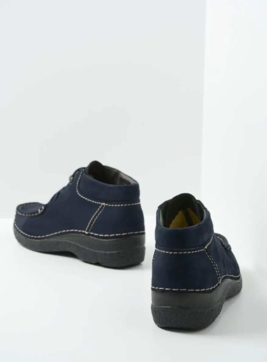 Seamy Moc - blauw nubuck