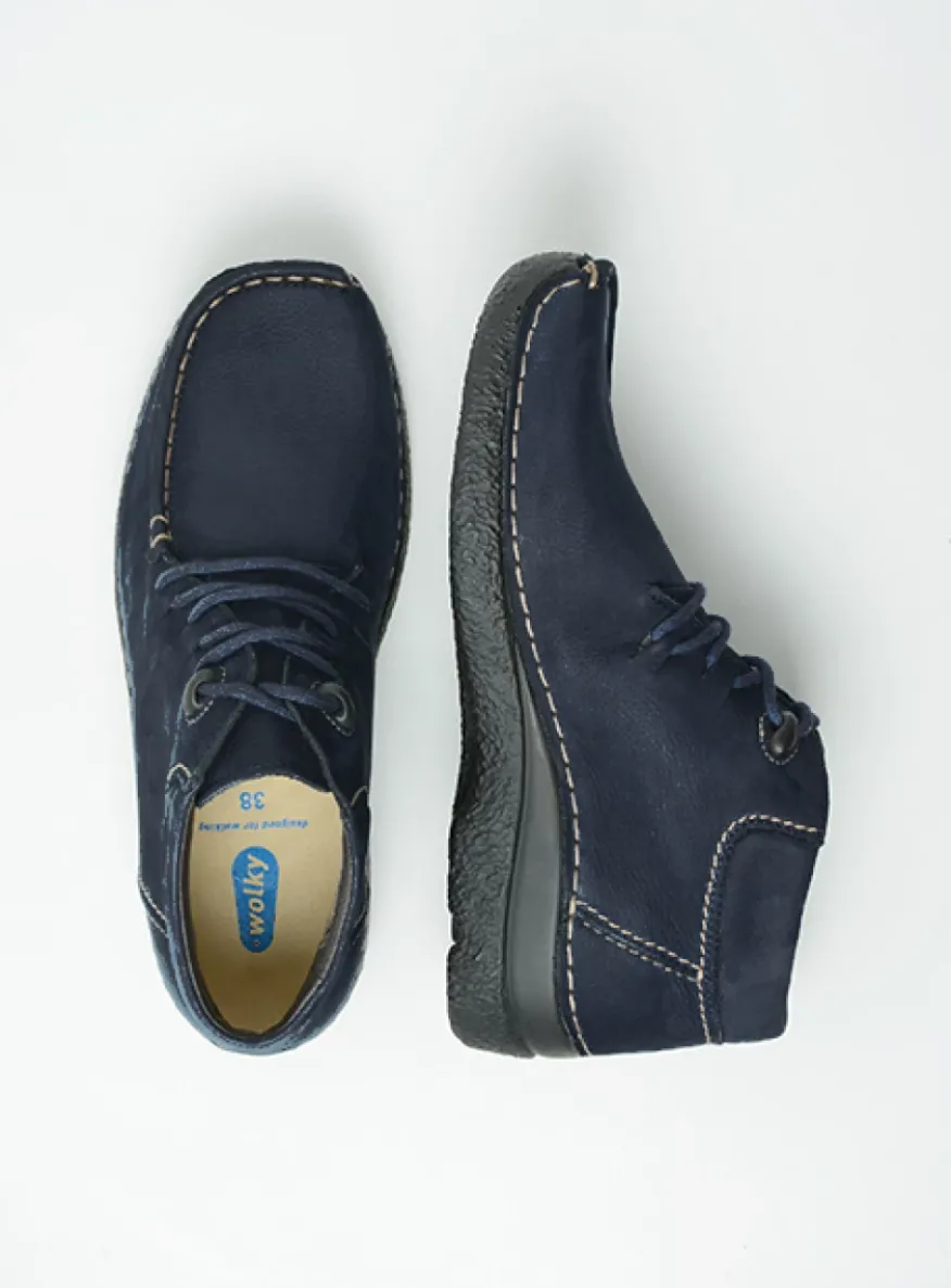 Seamy Moc - blauw nubuck