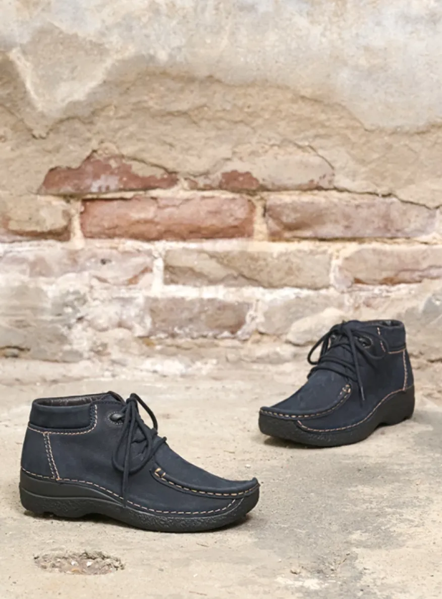 Seamy Moc - blauw nubuck