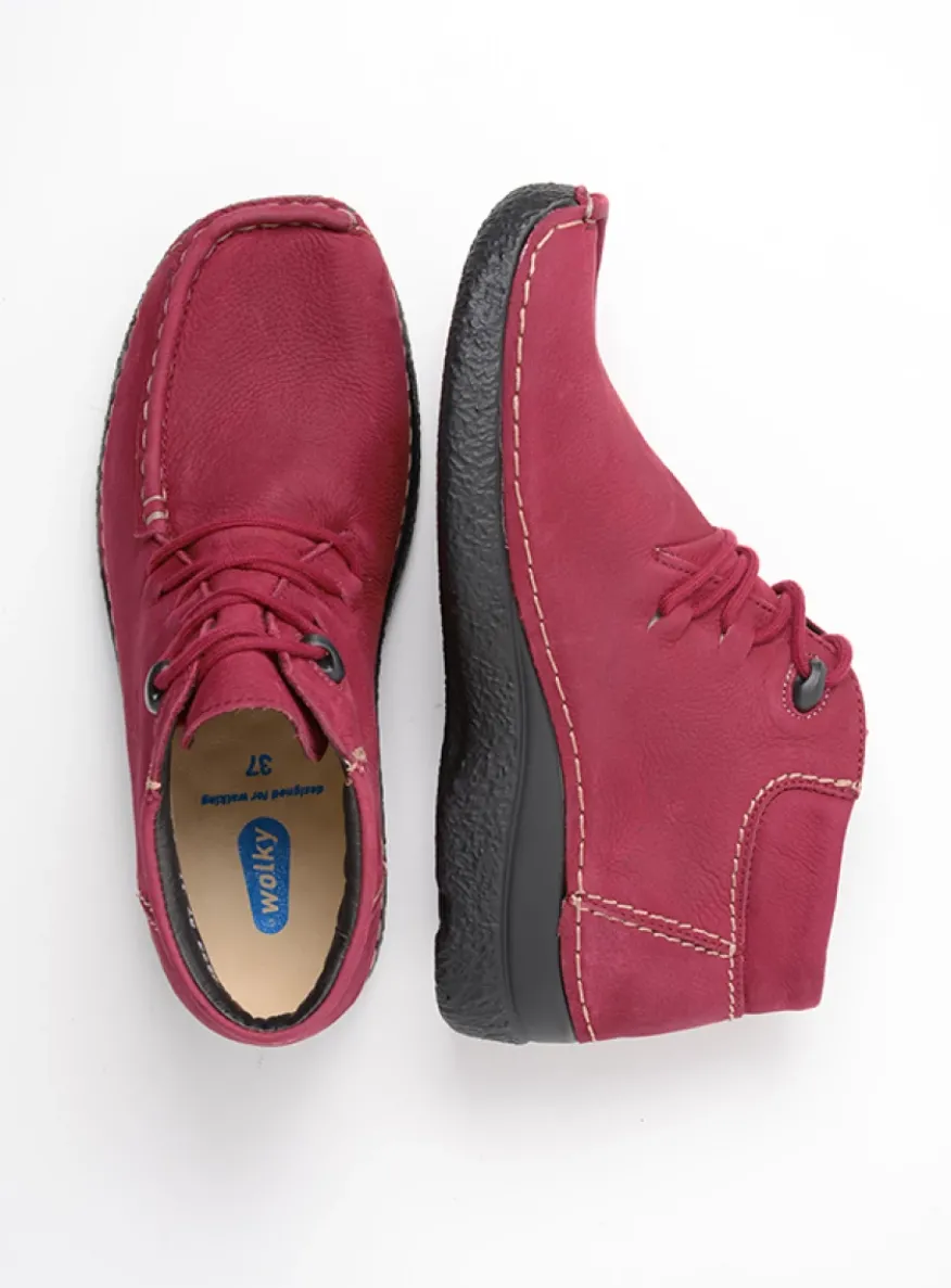 Seamy Moc - bordeauxrood nubuck