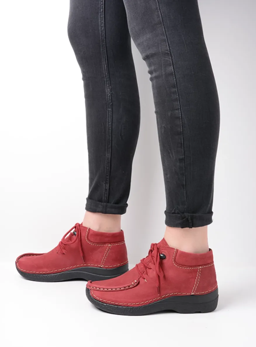 Seamy Moc - bordeauxrood nubuck
