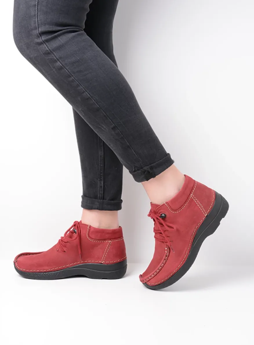 Seamy Moc - bordeauxrood nubuck
