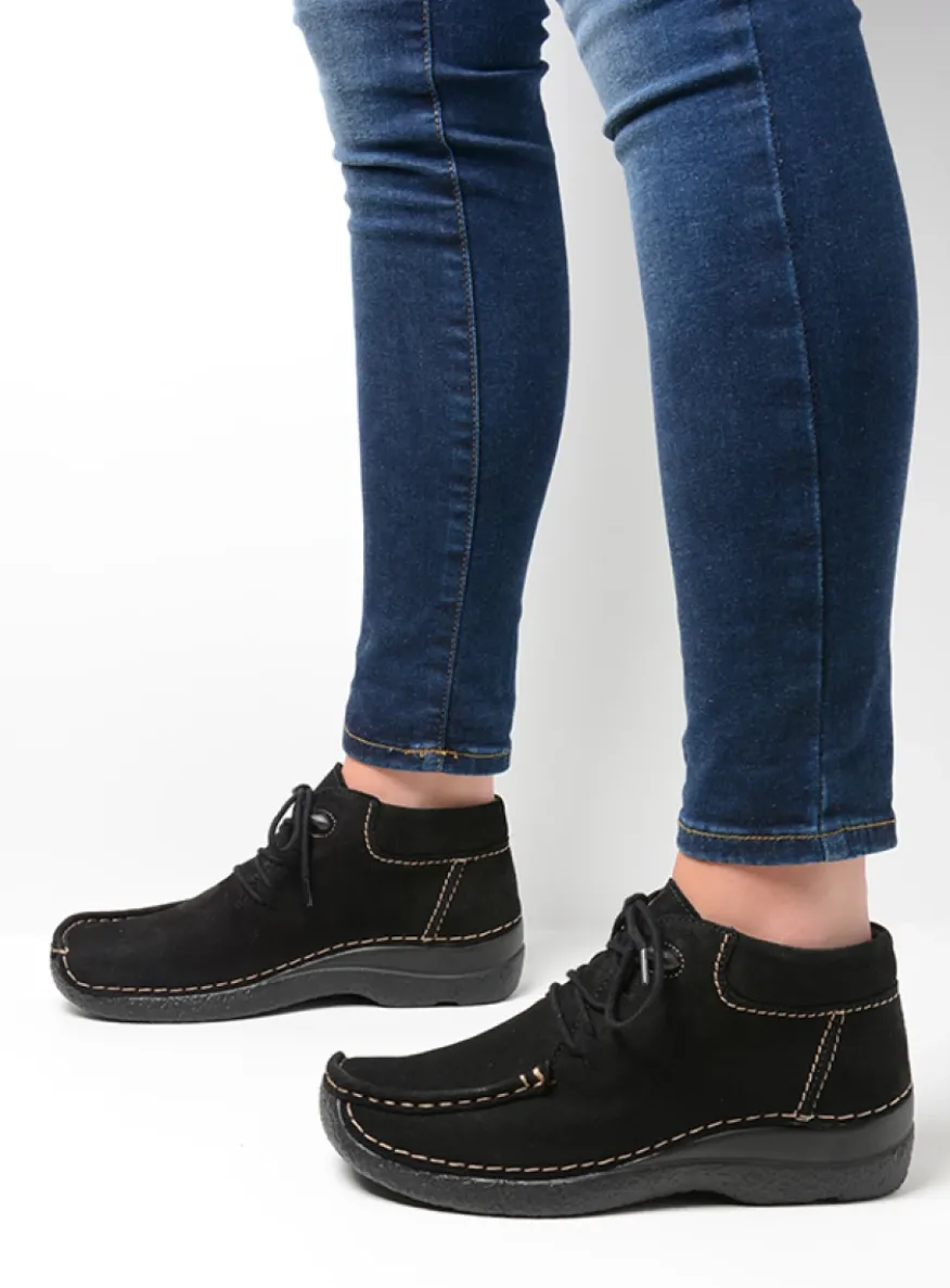 Seamy Moc - zwart nubuck