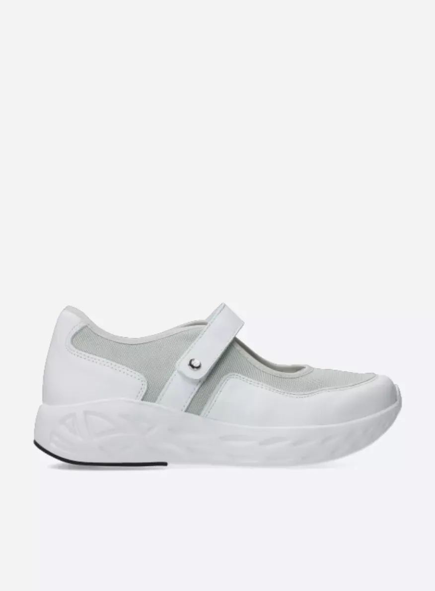 Spring S2F - wit/grijsgroen combi stretchleer